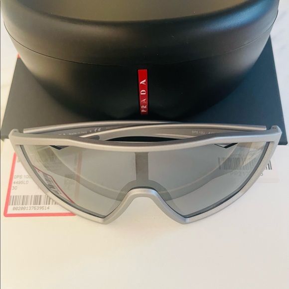 PRADA SPORT, LIGHTWEIGHT WITH MIRRORED SHIELDS SUNGLASSES, UNISEX - Picture 10 of 16